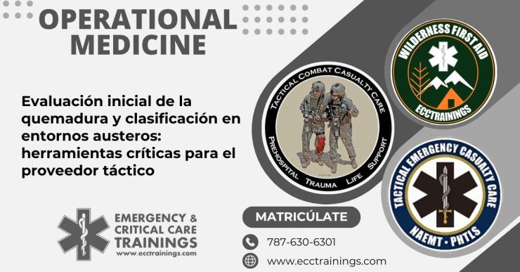 Evaluación inicial de la quemadura y clasificación en entornos austeros: herramientas críticas para el proveedor táctico
