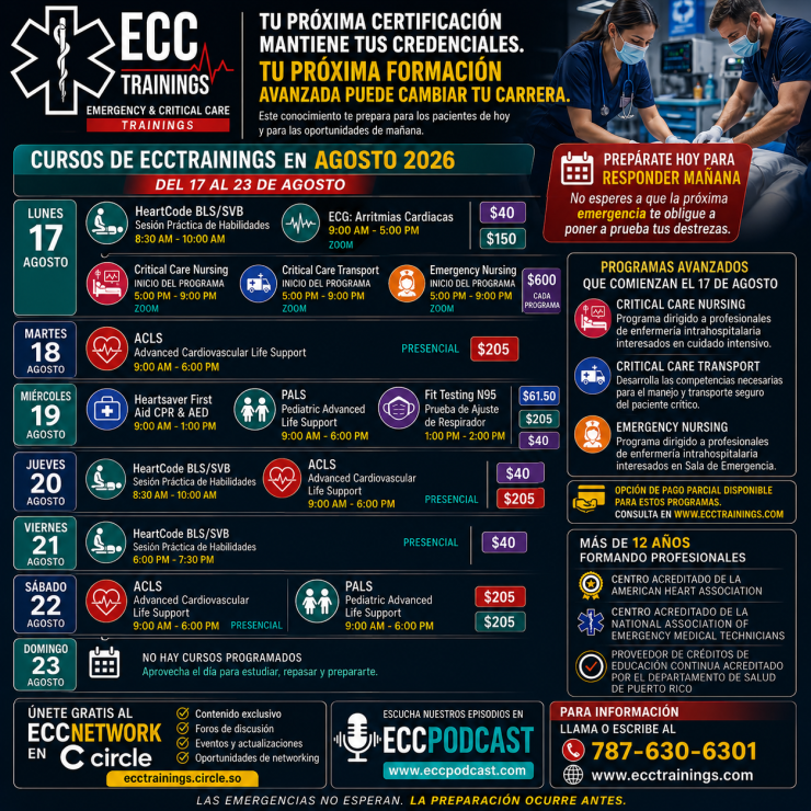 Cursos de ECCtrainings en agosto 2026