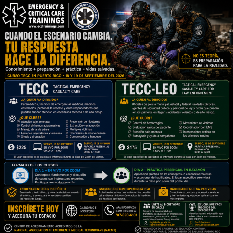 Curso TECC en Puerto Rico el 18 y 19 de septiembre del 2026